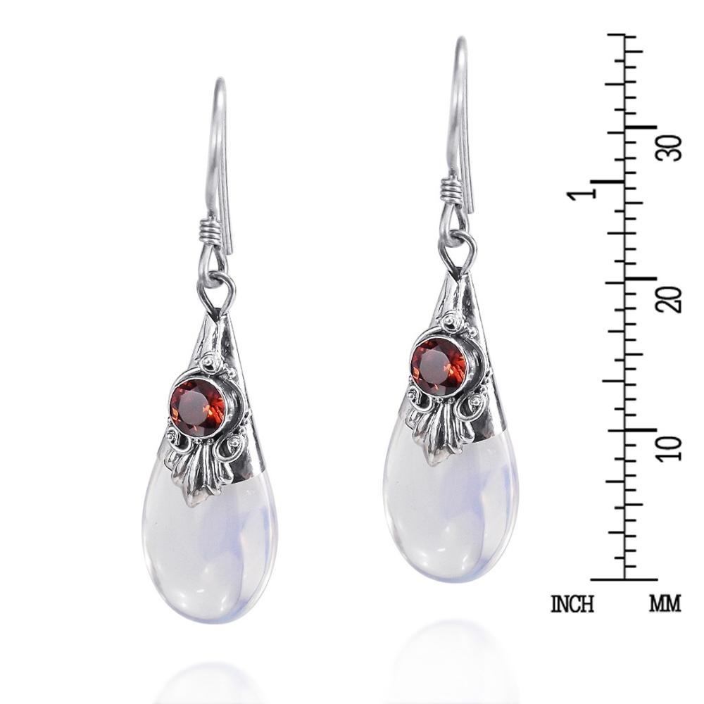 White Moonstone Drop Earrings