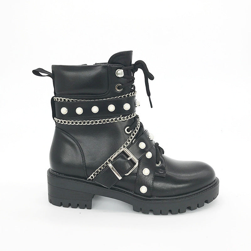 British Punk Rock Style Motorcycle Ankle Boots