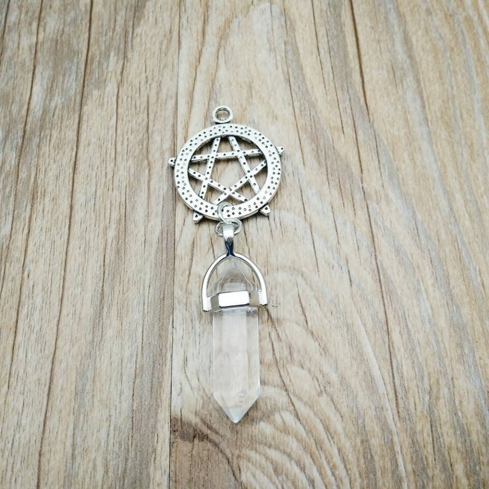 Pentagram Natural Stone Pendant Necklace