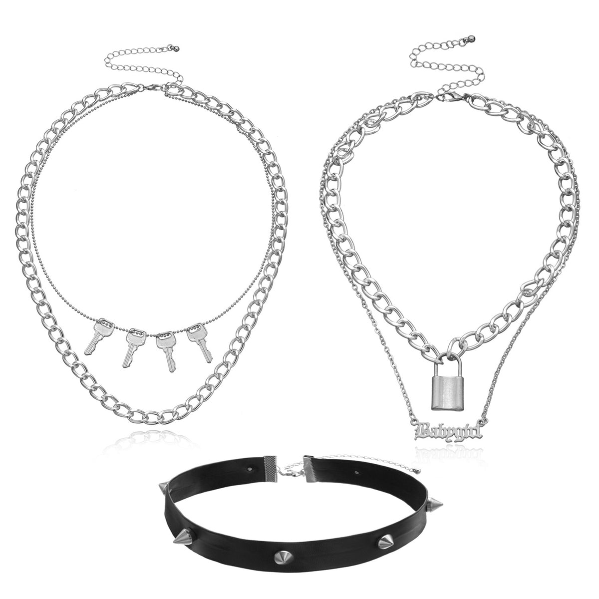 Punk Rivet Multilayer Necklace