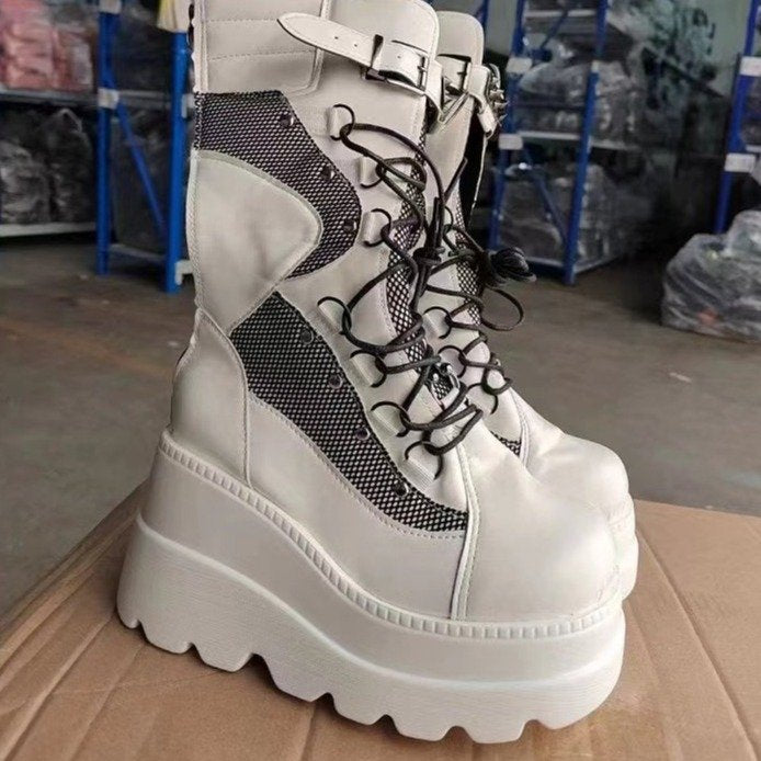 Plus Size Punk Style Street Platform Mid-tube Women's Boots