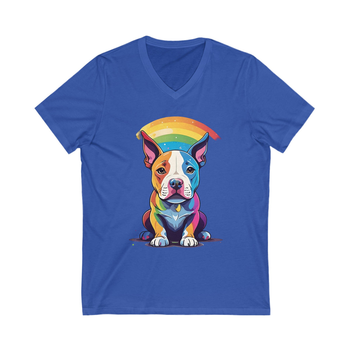 Prideful Pittie Unisex Jersey Short Sleeve V-Neck Tee