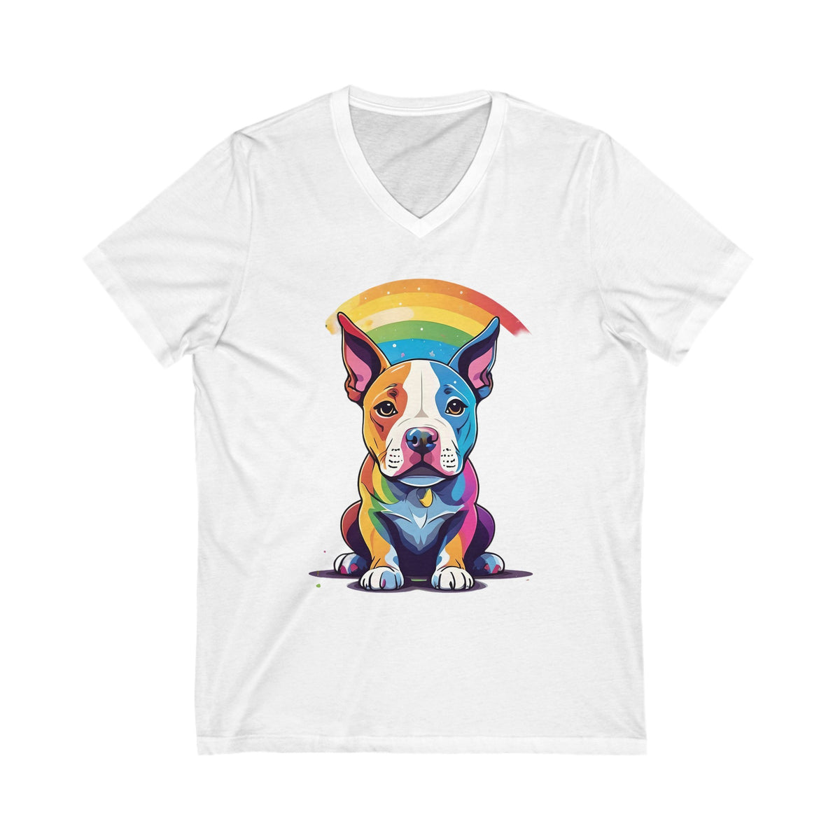 Prideful Pittie Unisex Jersey Short Sleeve V-Neck Tee