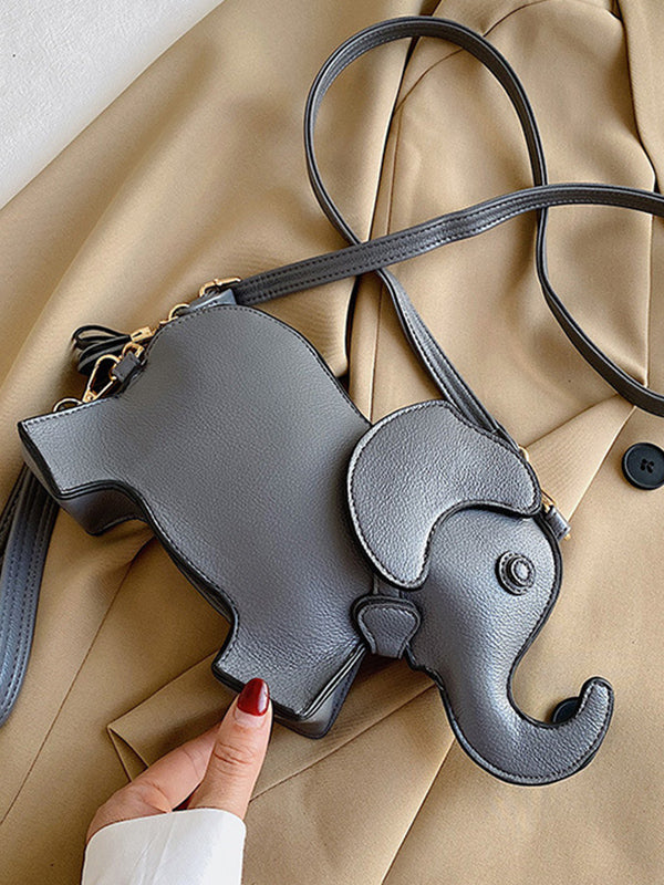 PU Elephant Shape Shoulder Bag Handbag