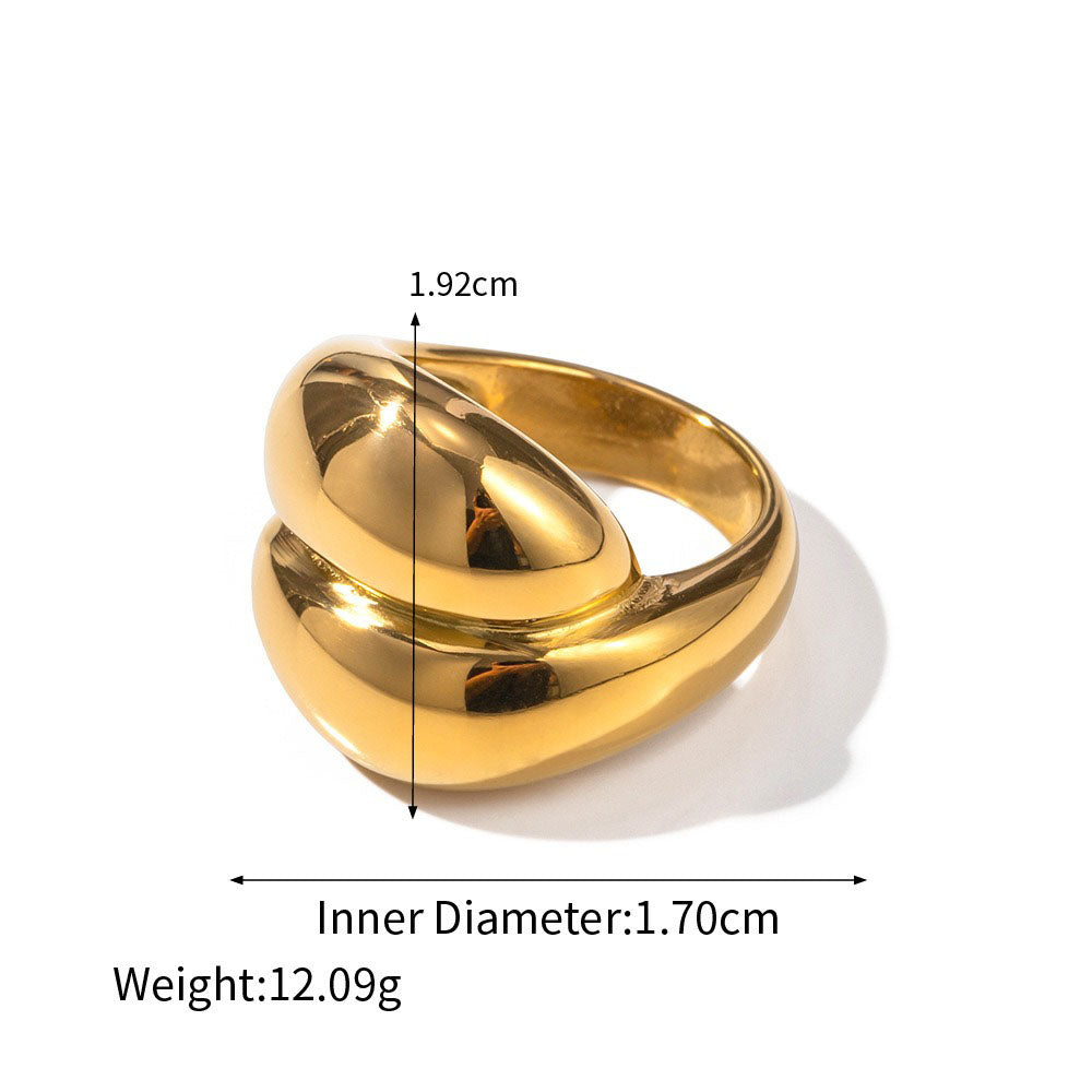 18K gold exaggerated fashionable love/geometric design versatile ring