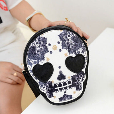 Mini Sugar Skull Style Crossbody Handbag