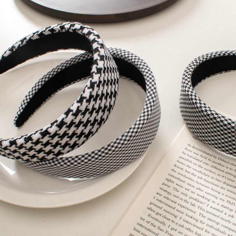 Retro Houndstooth Fabric Sponge Headband