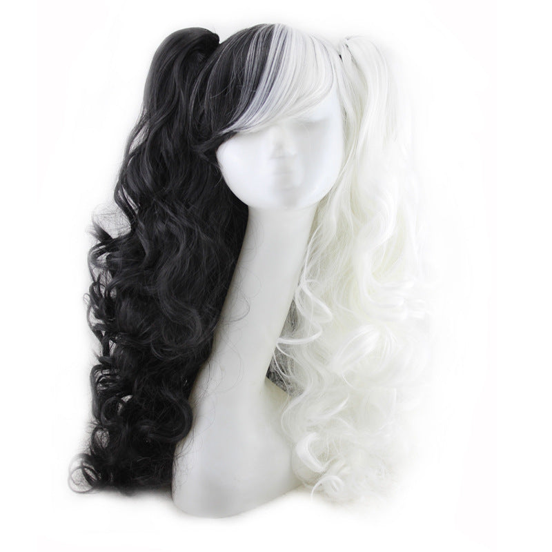 Colorful long curly split dye cosplay wigs