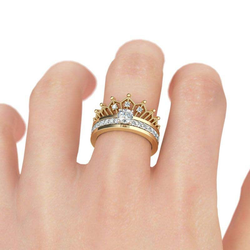 Detachable Stacked Crown Ring Set