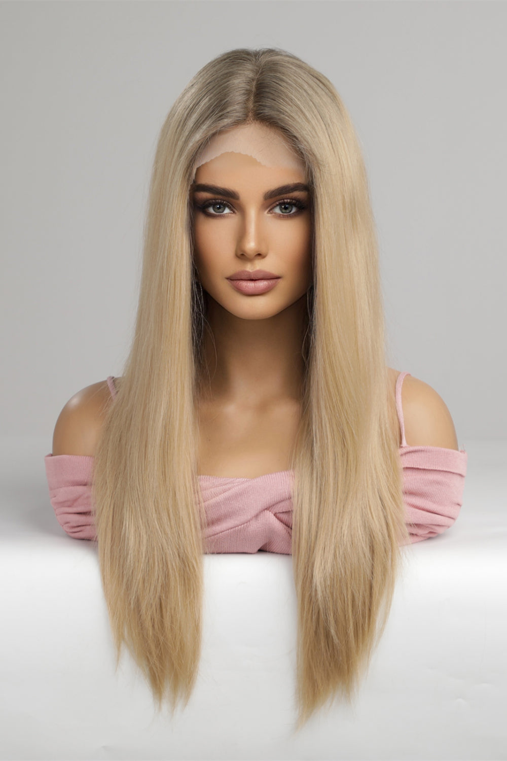 13x2 Lace Front Synthetic Wig – Long Straight 24-Inch, 150% Density