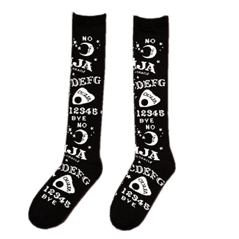 Dark Magic Star Moon Pattern Socks