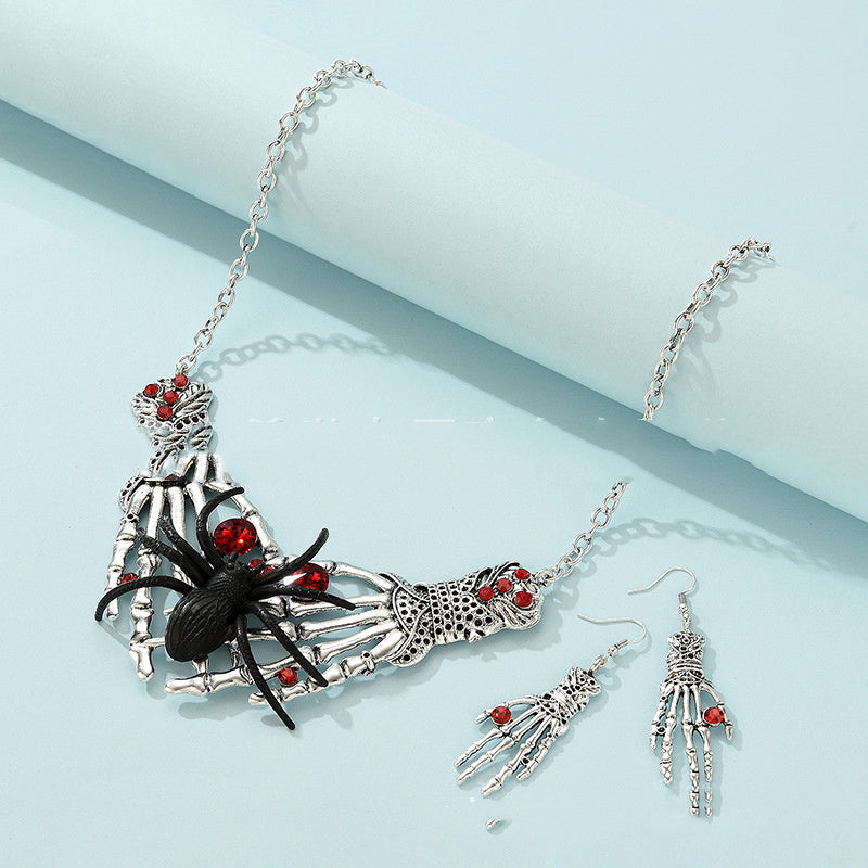 Punk Style Halloween  Soft Rubber Jewelry Necklace And Earrings Sold Separately Or As A Set