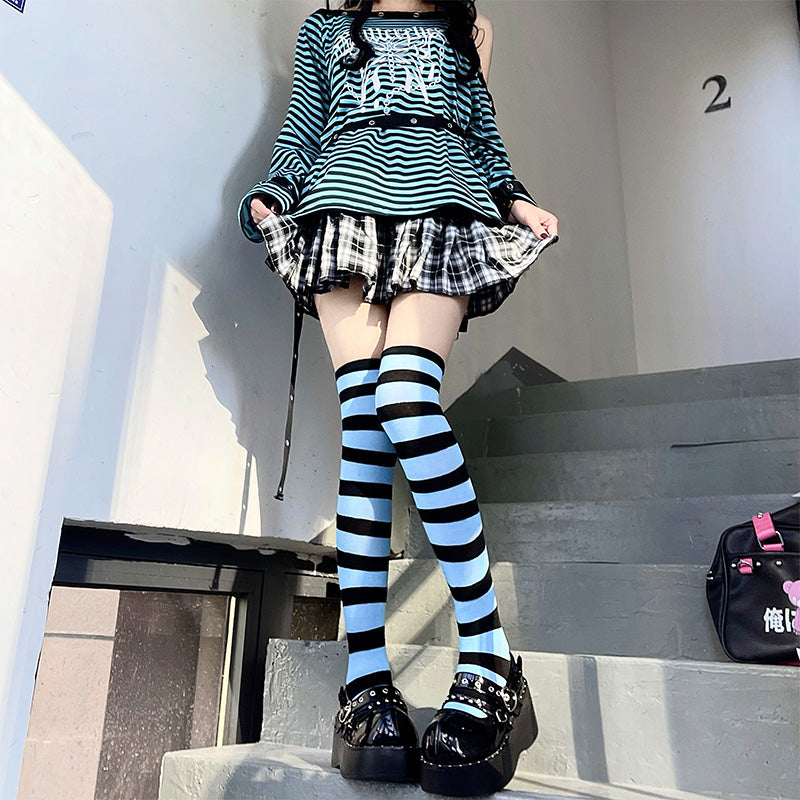 New Hot Various Color Striped Knee Socks Streetwear