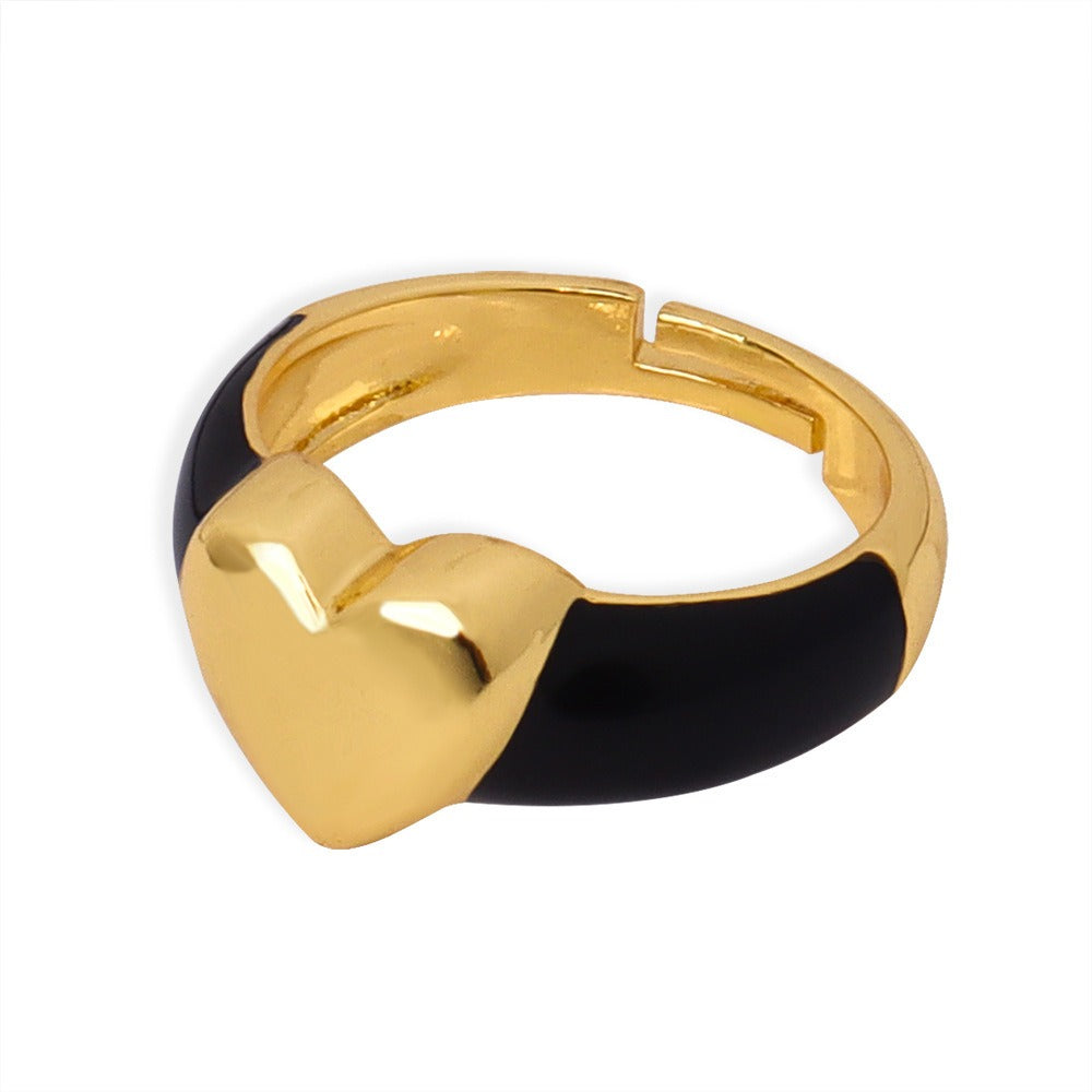 18K gold classic fashionable love design simple style open ring
