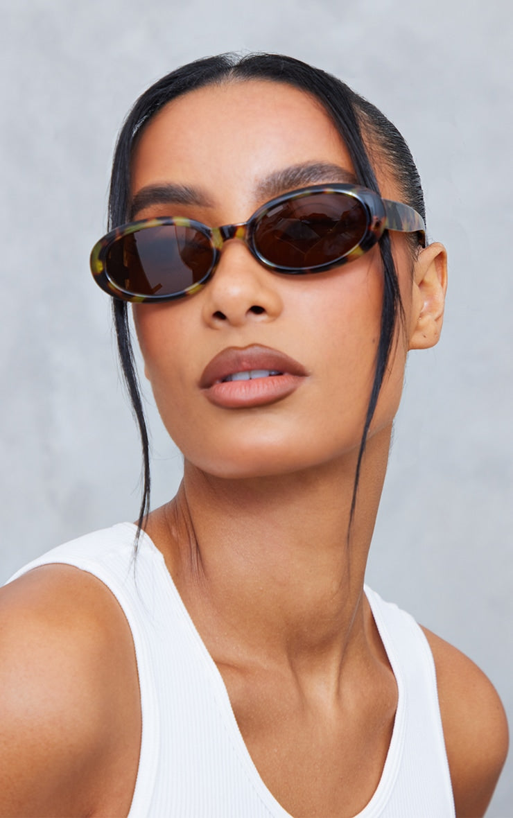 Tortoiseshell Small Oval Sunglasses