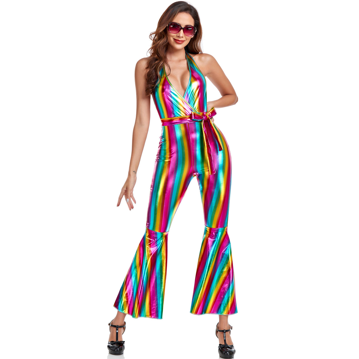 Rainbow Disco For Days Jumpsuit Performance Cosplay Costume