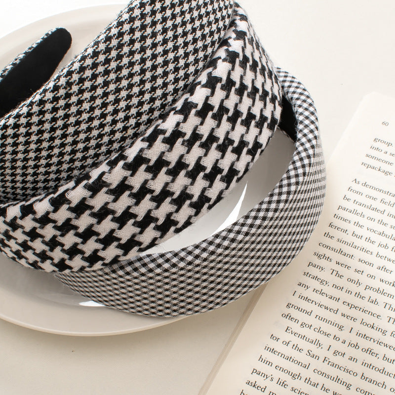 Retro Houndstooth Fabric Sponge Headband