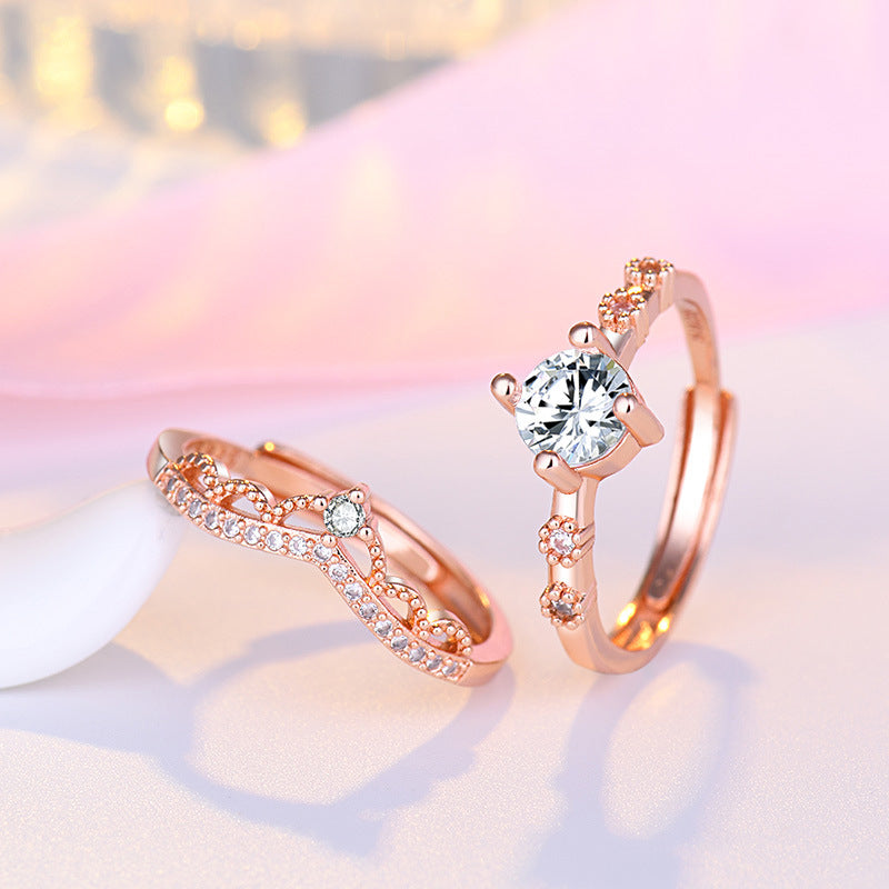 Fashion Korean Style Jewelry Stacked Crown Ring