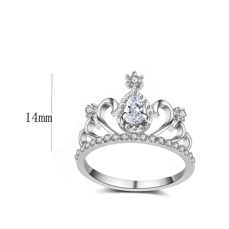 Drop-shaped Multi-level Hollow Women's Crown Ring