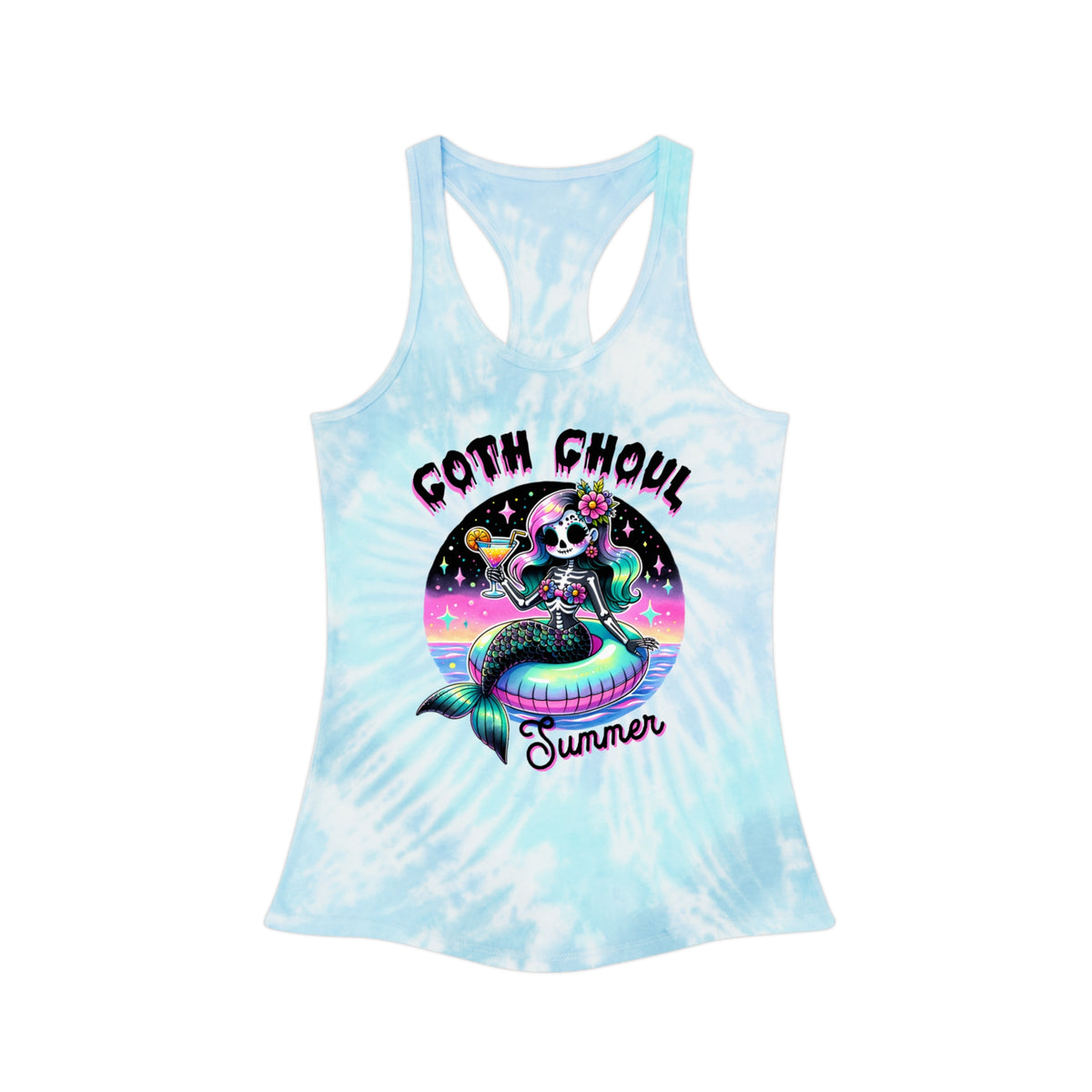 Goth Ghoul Summer - Tie Dye Racerback Tank Top