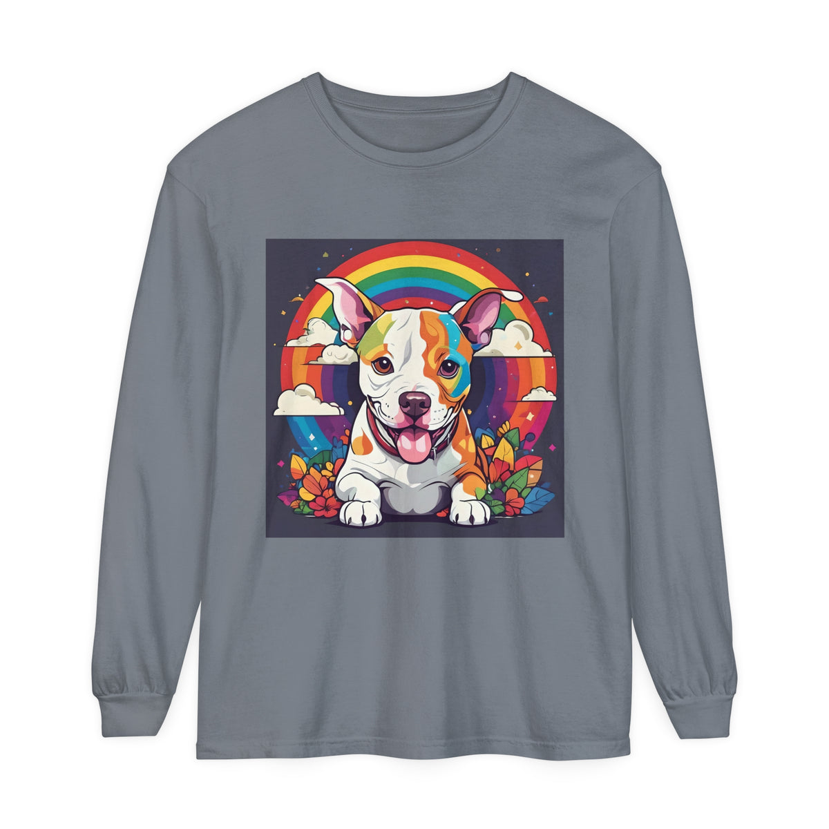 Prideful Pittie 1 Unisex Garment-dyed Long Sleeve T-Shirt