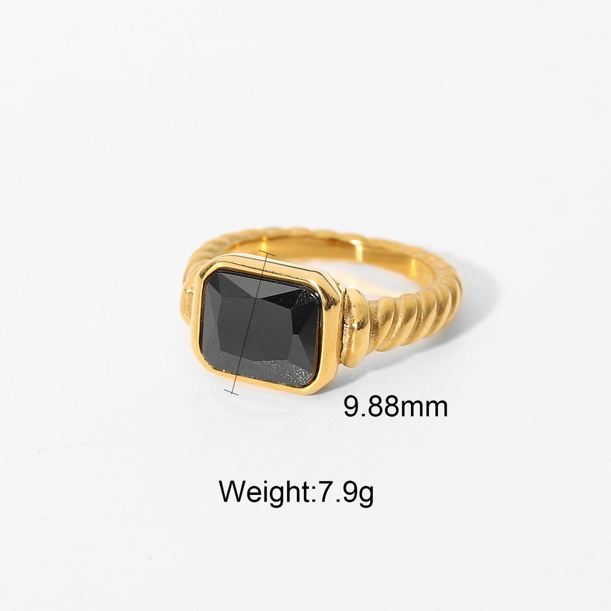 18K Gold Exquisite Atmospheric Inlaid Zircon Design Ring