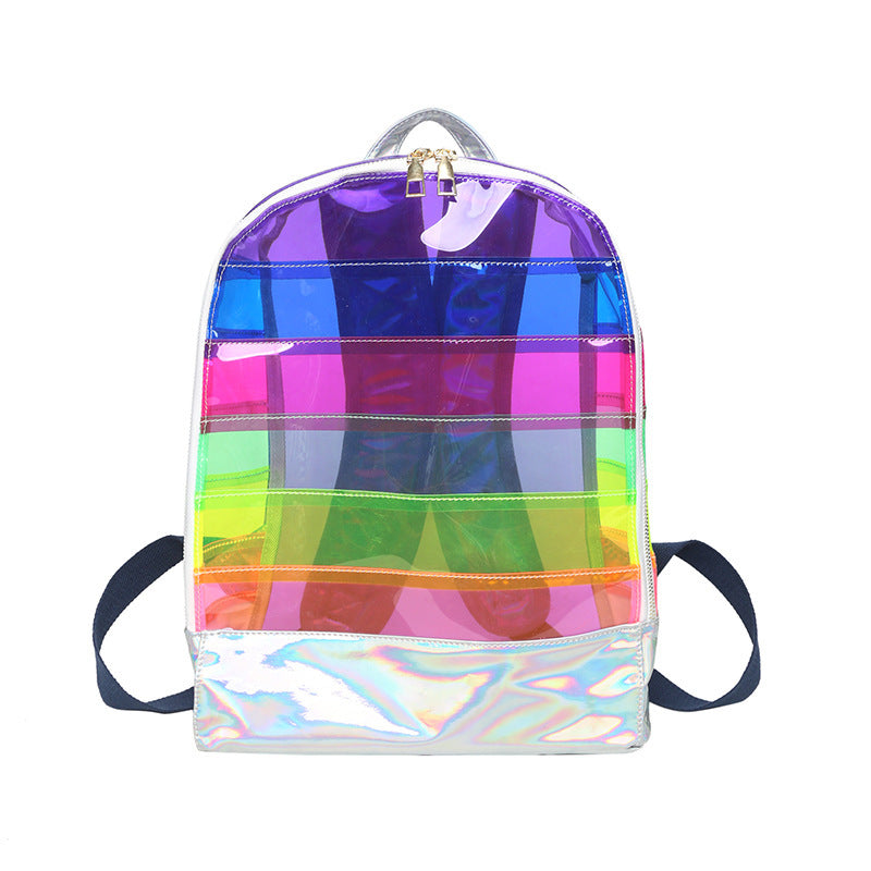 Transparent Novelty Fashion Rainbow PVC Backpack