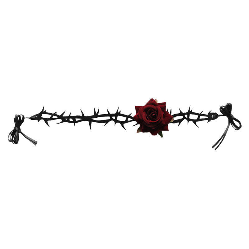 Punk Rock Gothic Dark Briar Rose Choker Necklace