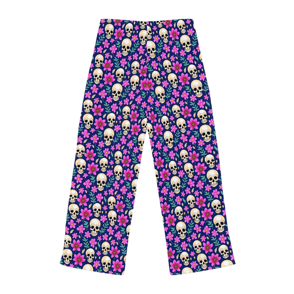 Floral Skull All Over Print Women's Pajama Pants