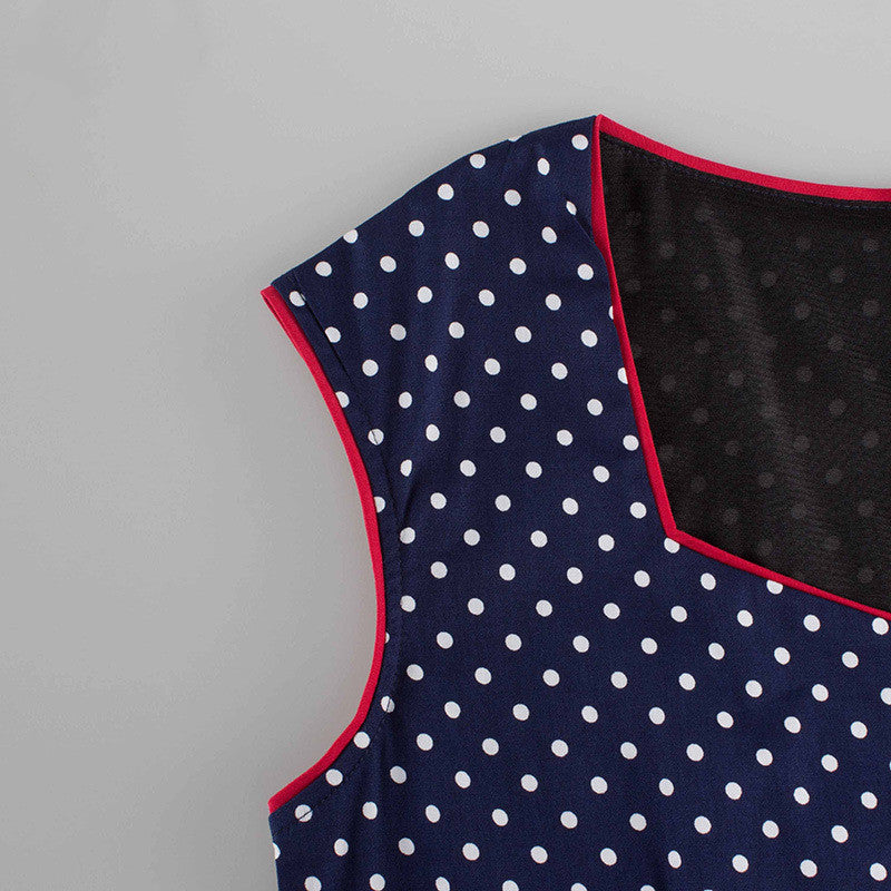 Polka Dot Side Bow Swing Dress