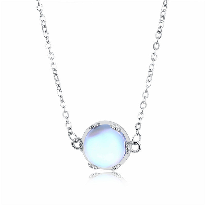 Simple Round Moonstone Necklace