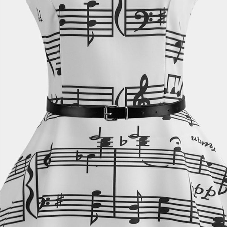 I’ve Got The Music In Me Retro Diner Style Swing All Over Print Dress