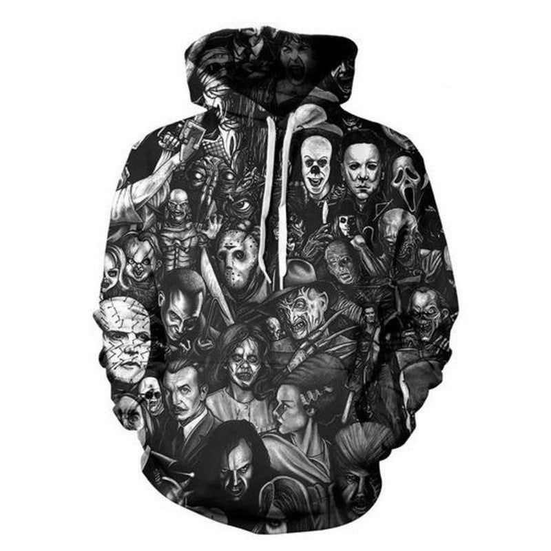 All Over Print Graphic Print Horror Movie Character Hoodie Sweatshirts