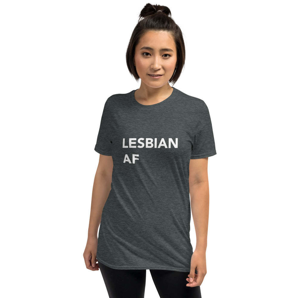 Graphic Print Short Sleeved Lesbian AF Funny Pride Tee Shirt