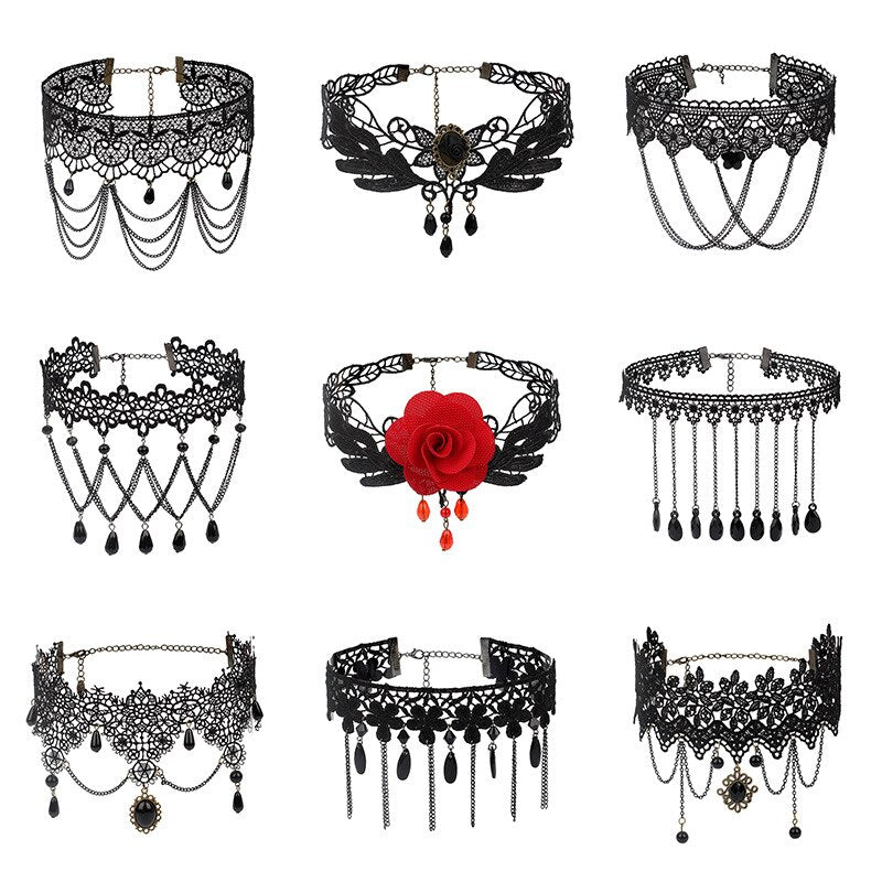 Gothic Lace Necklace Multiple Styles