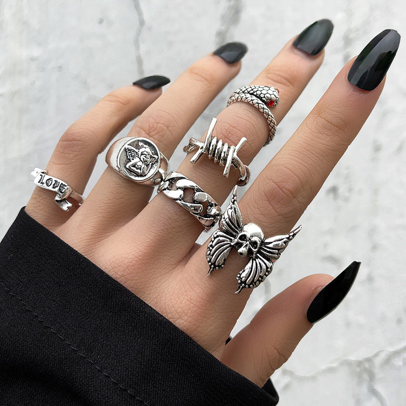 Heavy Metal Dark Goth Style Street Ring