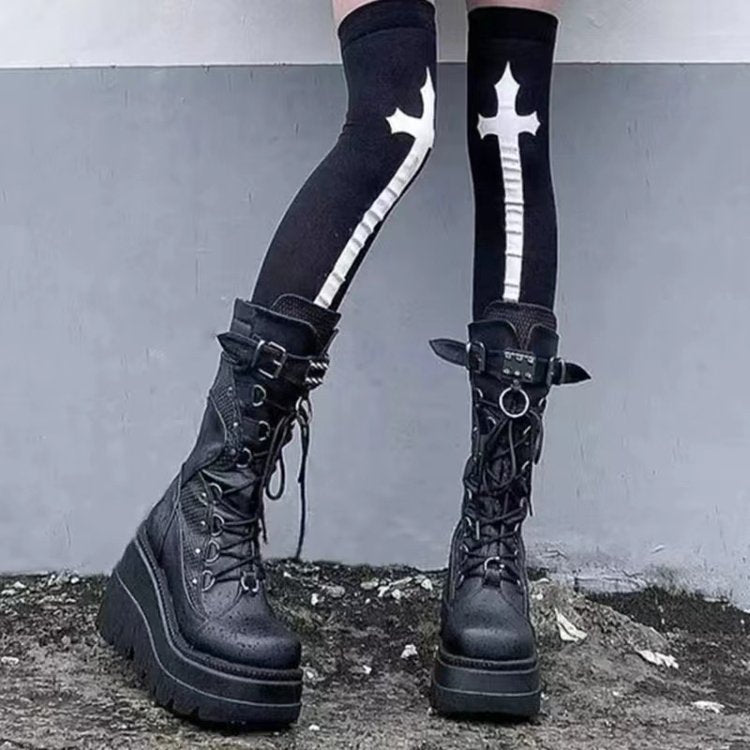 Plus Size Punk Style Street Platform Mid-tube Women's Boots