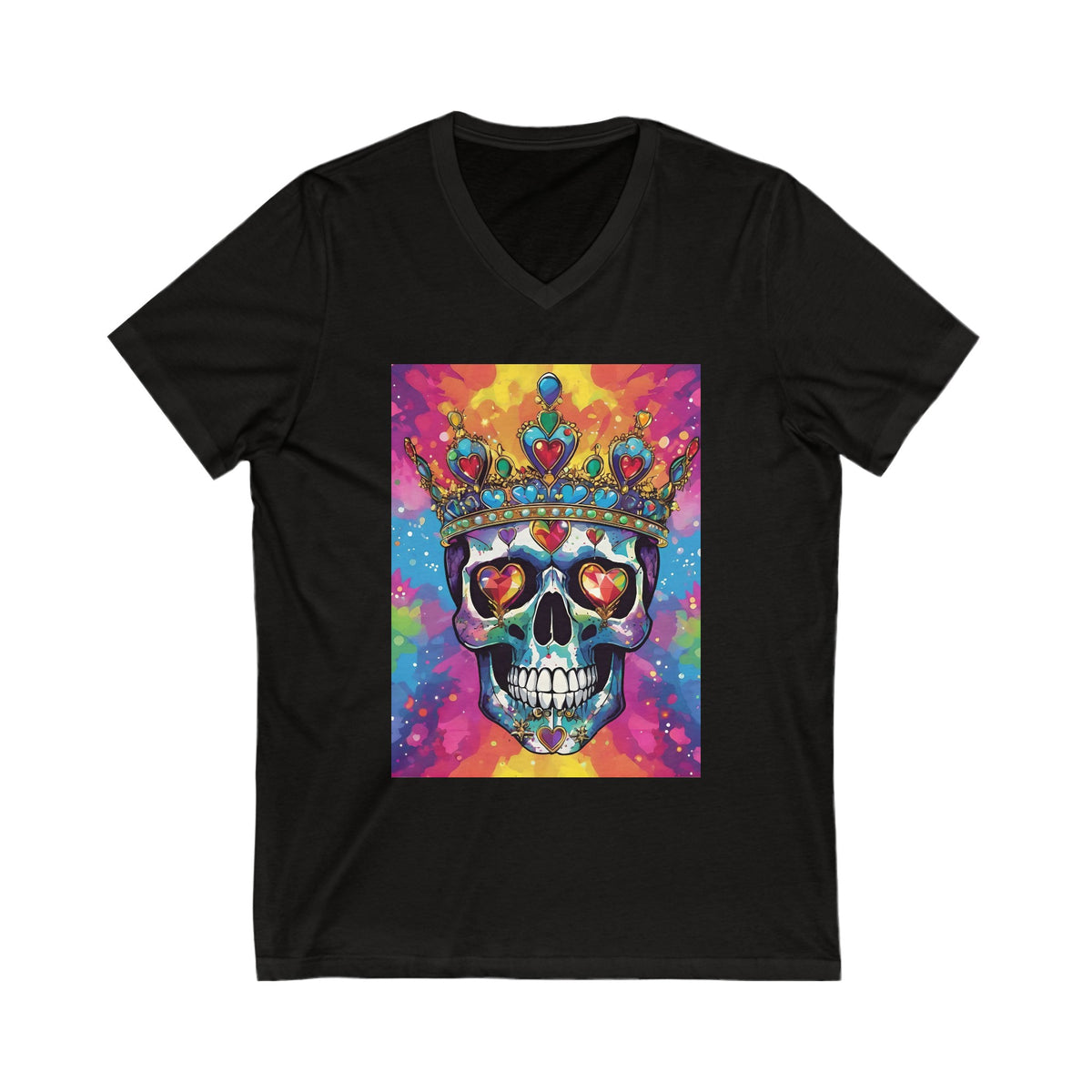 Bejeweled Skull Series 3 Unisex Jersey Short Sleeve V-Neck Tee