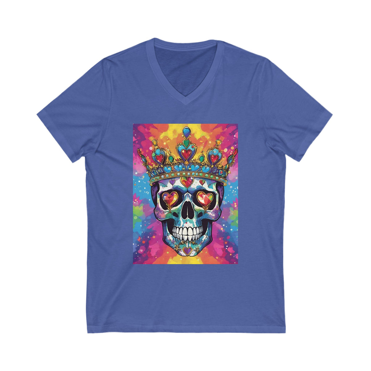 Bejeweled Skull Series 3 Unisex Jersey Short Sleeve V-Neck Tee