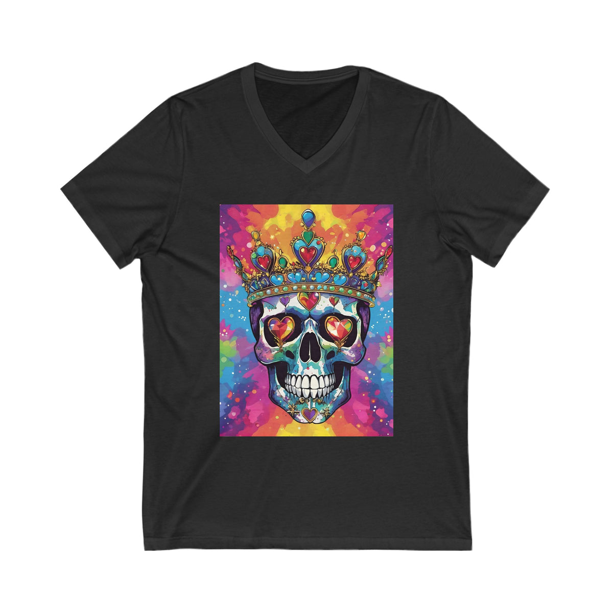 Bejeweled Skull Series 3 Unisex Jersey Short Sleeve V-Neck Tee