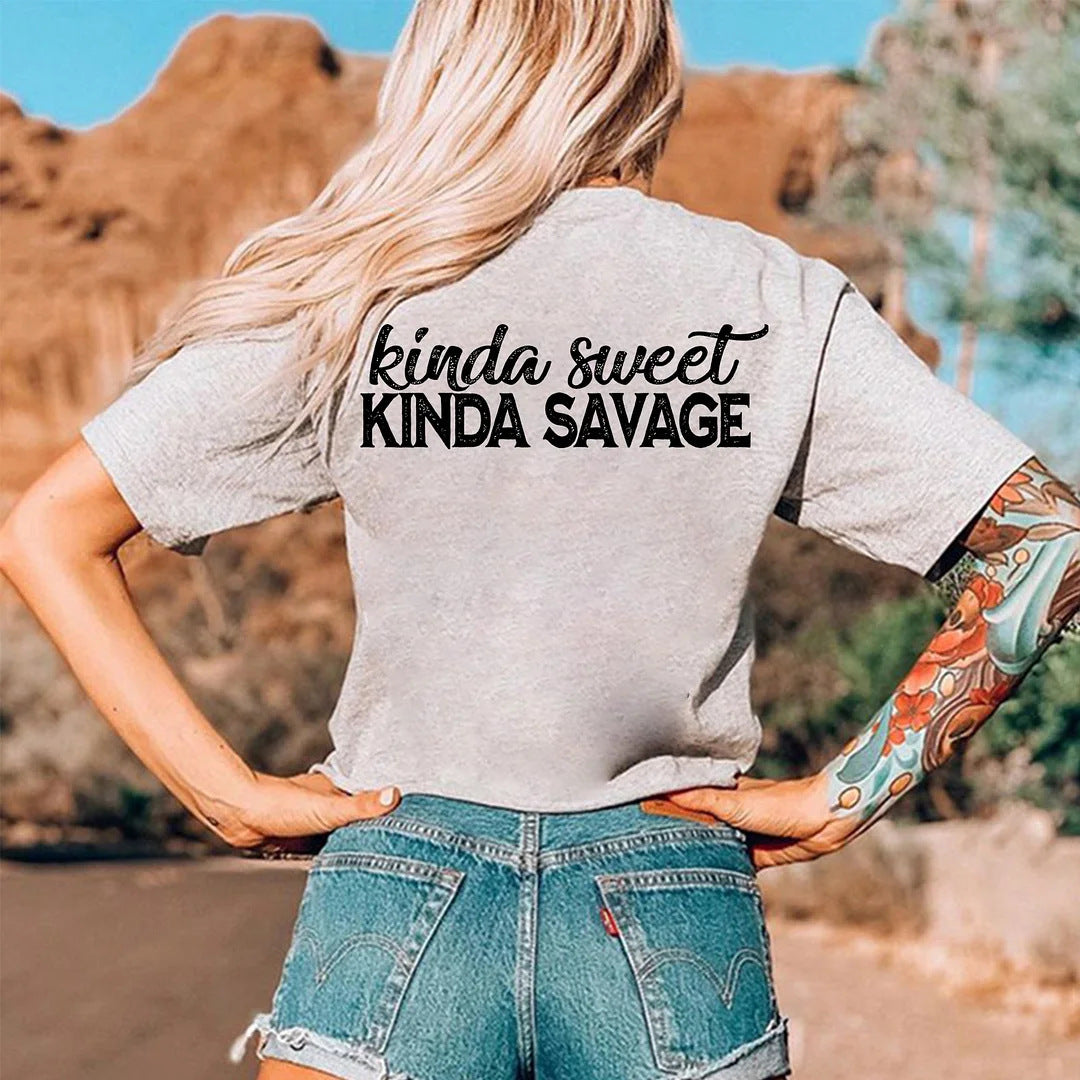 Kinda Sweet Mostly Savage Graphic Print Tee