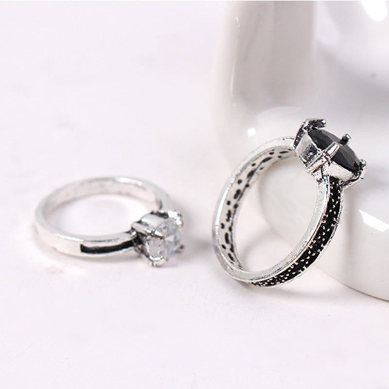 Vintage Style Jewelry Fashion Retro Crown Ring Set