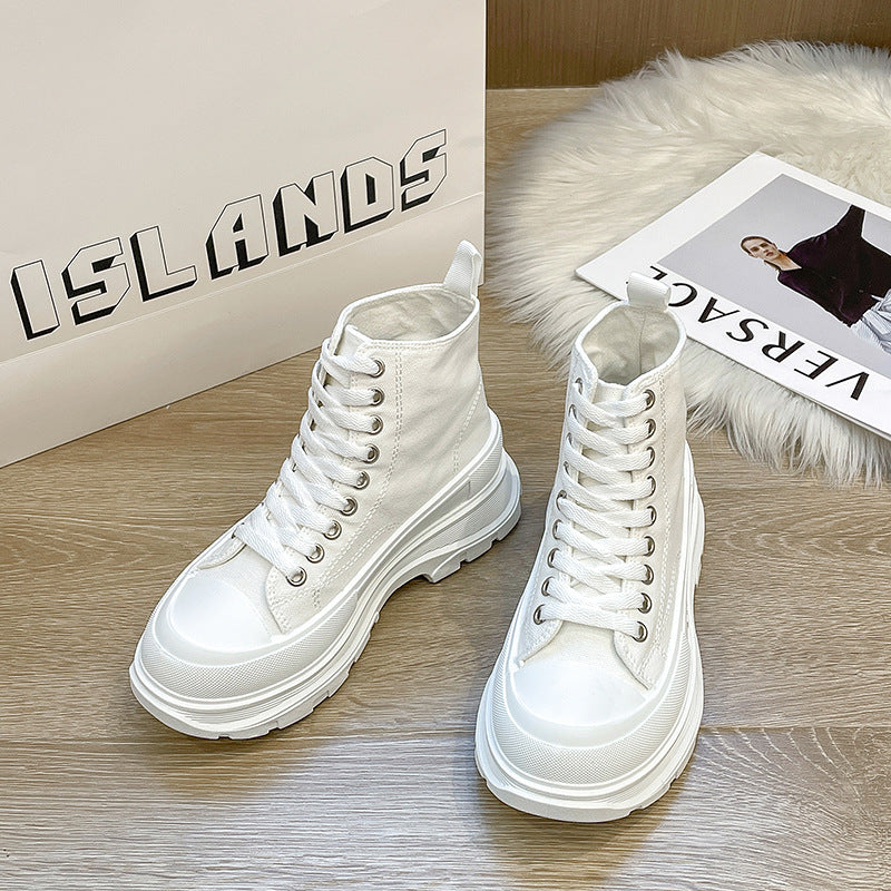 Lace Up Canvas Platform Sneakers