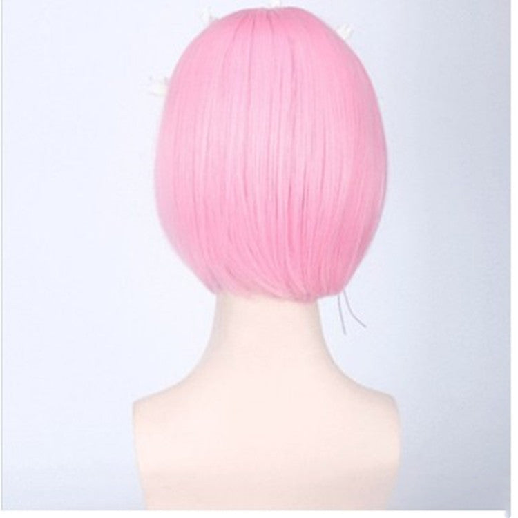 Split Bang Tapered Bob Hairstyle Cosplay Wig in Pale Blue or Pale Pink