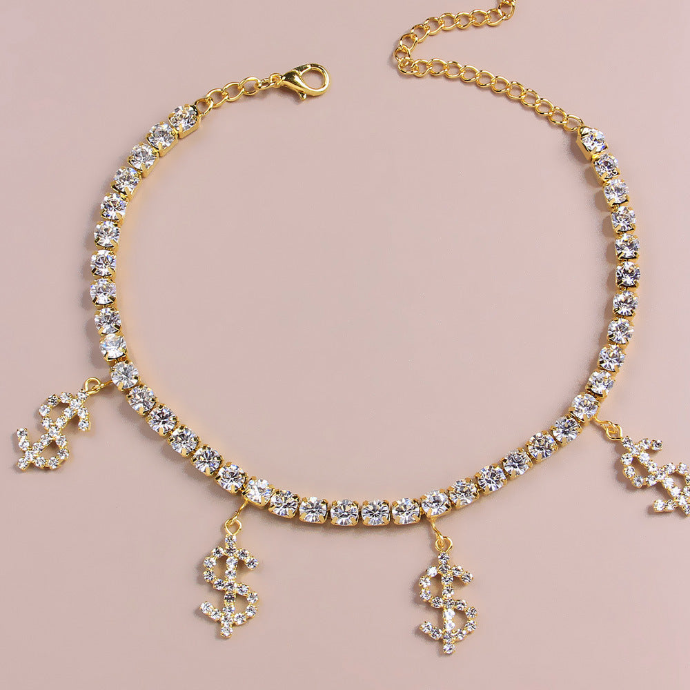 Dollar Sign Creative Pendant Anklet