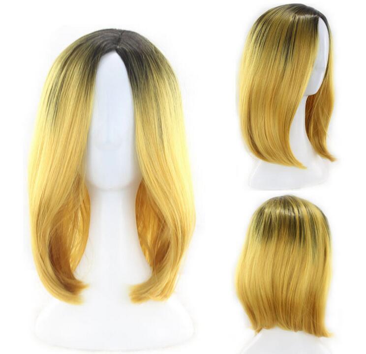 Short Cropped Style Bob Gradient Died Cosplay Wig