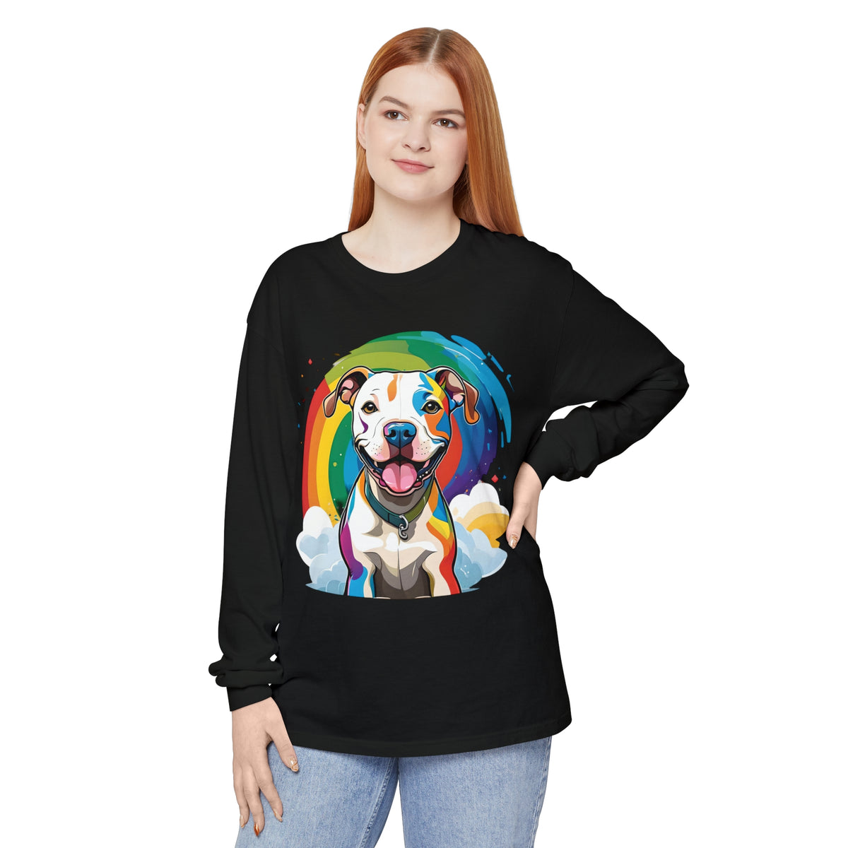 Prideful Pittie 2 Unisex Garment-dyed Long Sleeve T-Shirt