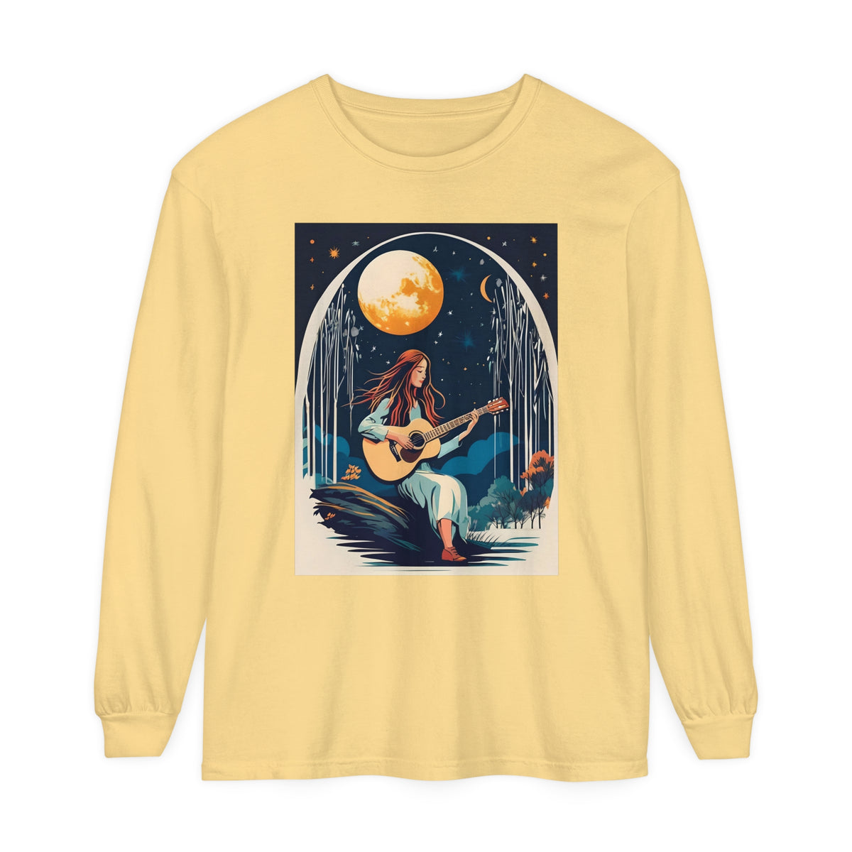 Night Melodies Unisex Garment-dyed Long Sleeve T-Shirt