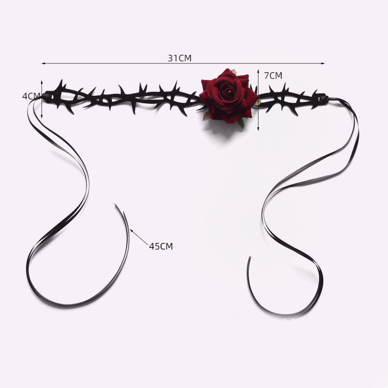 Punk Rock Gothic Dark Briar Rose Choker Necklace