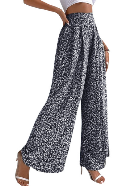 Loose print pants with waist tucked in
 HW5N82ZVVB